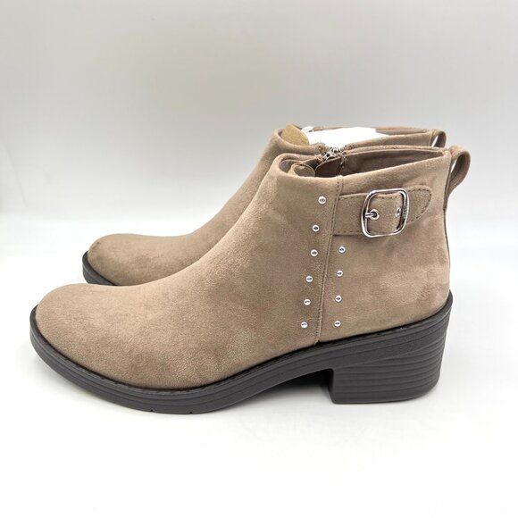 Bzees Womens Size 8.5 Other Half Light Brown Microsuede Ankle Boot Booties Shoes - Picture 5 of 13